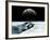 A Crescent Jupiter and Volcanic Satellite, Io, Hover over the Horizon of the Icy Moon of Europa-Stocktrek Images-Framed Photographic Print