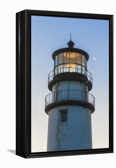 A Crescent Moon and the Cape Cod Lighthouse-Jerry and Marcy Monkman-Framed Premier Image Canvas