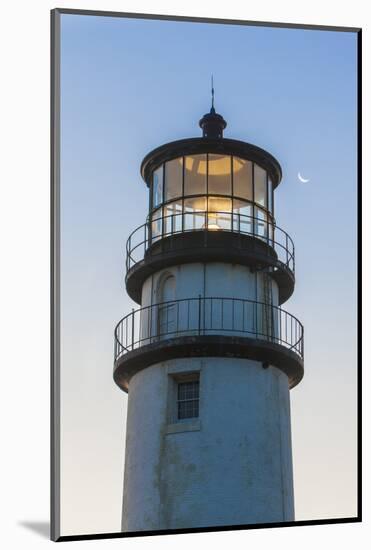 A Crescent Moon and the Cape Cod Lighthouse-Jerry and Marcy Monkman-Mounted Photographic Print