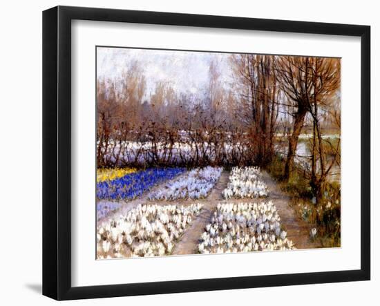 A Crocus Field in Spring, C.1889-George Hitchcock-Framed Giclee Print