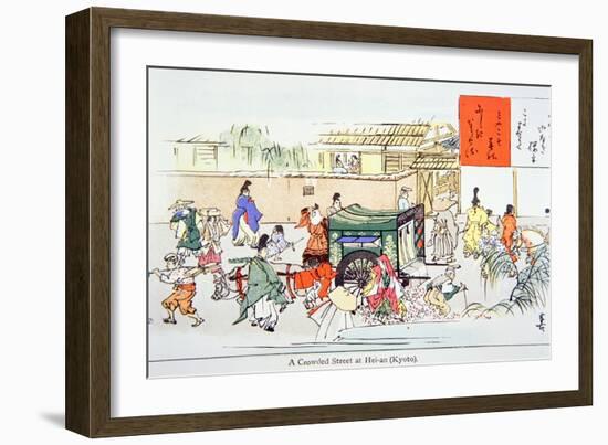 A Crowded Street at Hei-An-Japanese School-Framed Giclee Print