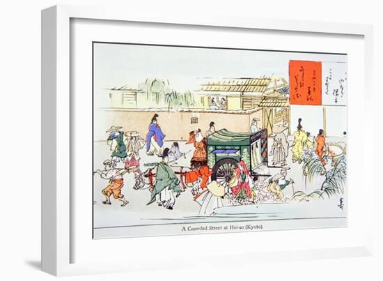 A Crowded Street at Hei-An-Japanese School-Framed Giclee Print