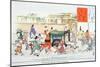 A Crowded Street at Hei-An-Japanese School-Mounted Giclee Print