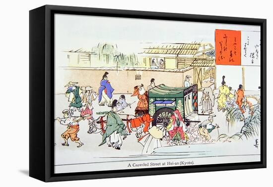 A Crowded Street at Hei-An-Japanese School-Framed Premier Image Canvas