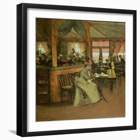 A Cup of Chocolate, 1888 (Oil on Canvas)-John Lavery-Framed Giclee Print