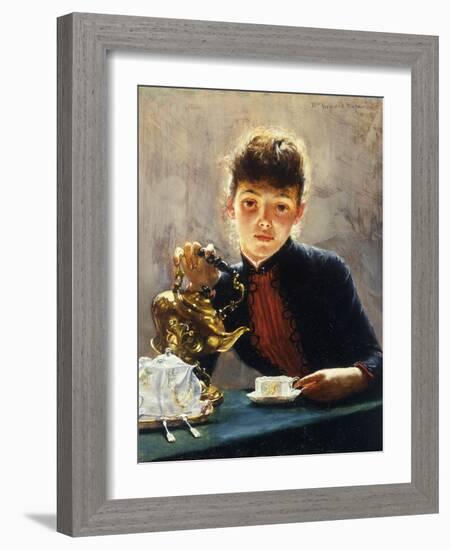 A Cup of Tea-William Verplanck Birney-Framed Giclee Print