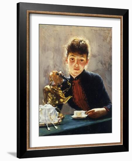 A Cup of Tea-William Verplanck Birney-Framed Giclee Print