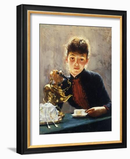 A Cup of Tea-William Verplanck Birney-Framed Giclee Print