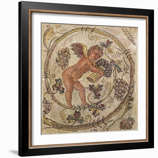 A Cupid Picking Grapes, Fragment of Pavement from Carthage, Tunisia-null-Framed Giclee Print