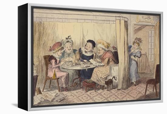 'A Curious Junto of Slandering Elves or Listeners Seldom Hear Good of Themselves', 1835 (Coloured E-George Cruikshank-Framed Premier Image Canvas