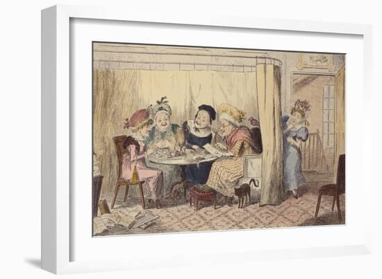 'A Curious Junto of Slandering Elves or Listeners Seldom Hear Good of Themselves', 1835 (Coloured E-George Cruikshank-Framed Giclee Print