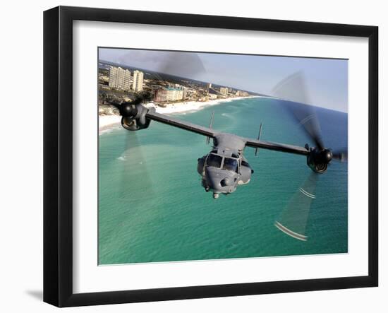 A CV-22 Osprey Aircraft Flies Over Florida's Emerald Coast-Stocktrek Images-Framed Photographic Print