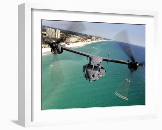 A CV-22 Osprey Aircraft Flies Over Florida's Emerald Coast-Stocktrek Images-Framed Photographic Print