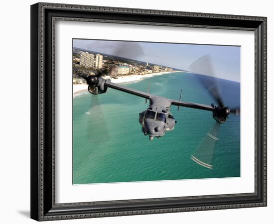 A CV-22 Osprey Aircraft Flies Over Florida's Emerald Coast-Stocktrek Images-Framed Photographic Print