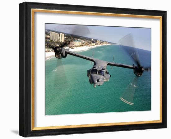 A CV-22 Osprey Aircraft Flies Over Florida's Emerald Coast-Stocktrek Images-Framed Photographic Print