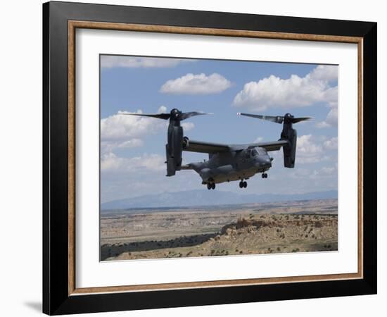 A CV-22 Osprey Prepares To Land During a Training Mission-Stocktrek Images-Framed Photographic Print