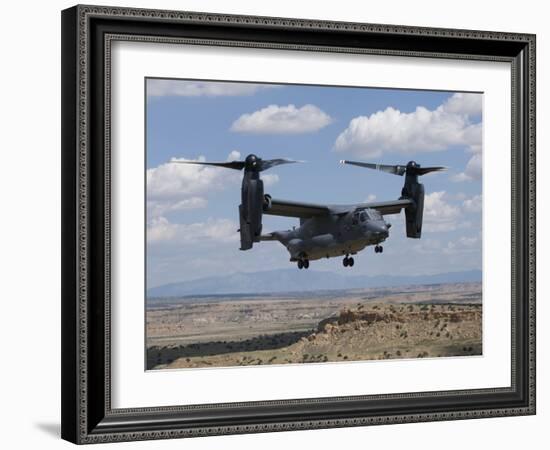 A CV-22 Osprey Prepares To Land During a Training Mission-Stocktrek Images-Framed Photographic Print