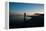 A Cyclist on Juquehy Beach at Sunset-Alex Saberi-Framed Premier Image Canvas