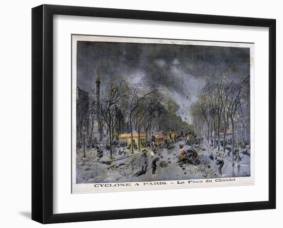 A Cyclone in Paris, Place Du Châtelet, 1896-Henri Meyer-Framed Giclee Print