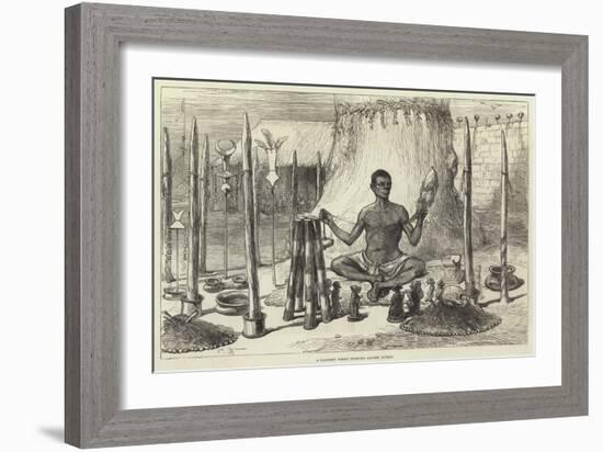 A Dahomey Priest Spinning Sacred Cotton-Charles Robinson-Framed Giclee Print