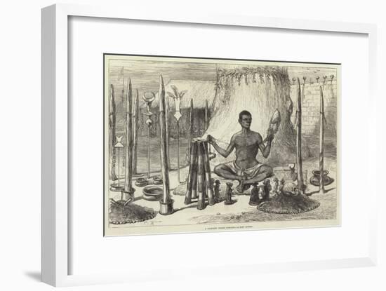 A Dahomey Priest Spinning Sacred Cotton-Charles Robinson-Framed Giclee Print