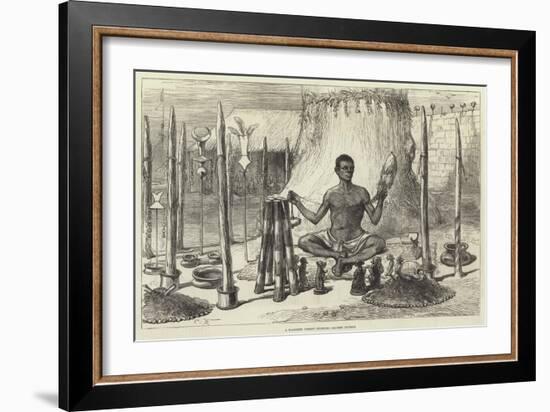 A Dahomey Priest Spinning Sacred Cotton-Charles Robinson-Framed Giclee Print