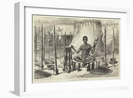 A Dahomey Priest Spinning Sacred Cotton-Charles Robinson-Framed Giclee Print