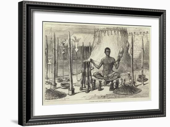 A Dahomey Priest Spinning Sacred Cotton-Charles Robinson-Framed Giclee Print