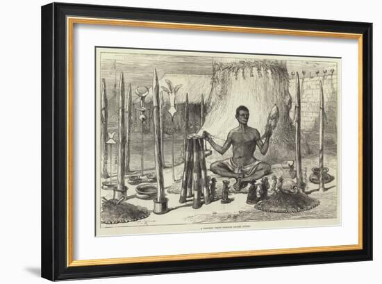 A Dahomey Priest Spinning Sacred Cotton-Charles Robinson-Framed Giclee Print