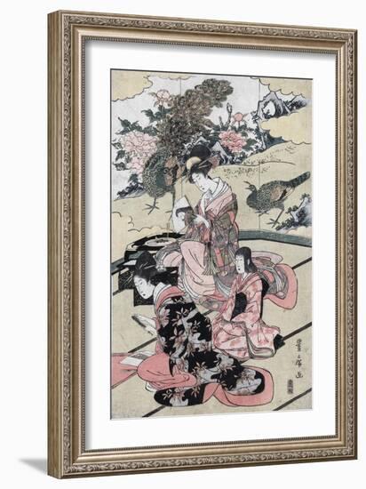 A Daimy?'s Mansion-Utagawa Toyohiro-Framed Giclee Print