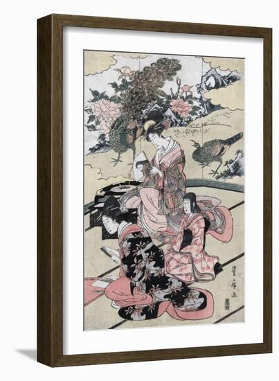 A Daimy?'s Mansion-Utagawa Toyohiro-Framed Giclee Print