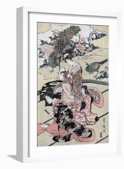 A Daimy?'s Mansion-Utagawa Toyohiro-Framed Giclee Print