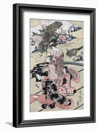 A Daimy?'s Mansion-Utagawa Toyohiro-Framed Giclee Print