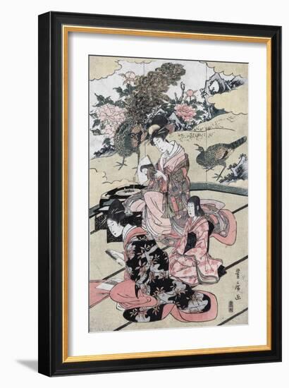 A Daimy?'s Mansion-Utagawa Toyohiro-Framed Giclee Print