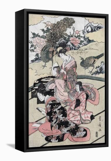A Daimy?'s Mansion-Utagawa Toyohiro-Framed Premier Image Canvas