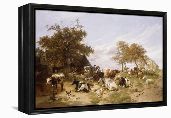 A Dairy Farm on the Marshes, East Kent, 1859-Thomas Sidney Cooper-Framed Premier Image Canvas