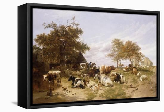 A Dairy Farm on the Marshes, East Kent, 1859-Thomas Sidney Cooper-Framed Premier Image Canvas