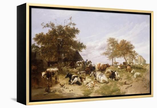 A Dairy Farm on the Marshes, East Kent-Thomas Sidney Cooper-Framed Premier Image Canvas