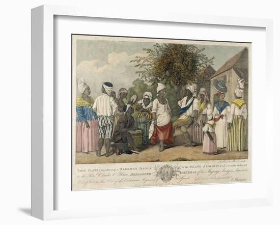 A Dance in the Island of St. Dominica (Colour Engraving)-Agostino Brunias-Framed Giclee Print