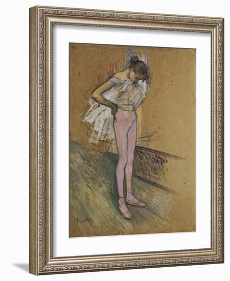 A Dancer Adjusting Her Leotard, 1890-Henri de Toulouse-Lautrec-Framed Giclee Print