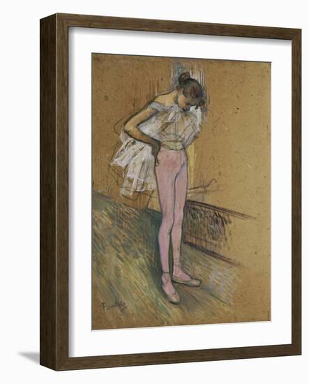 A Dancer Adjusting Her Leotard, 1890-Henri de Toulouse-Lautrec-Framed Giclee Print