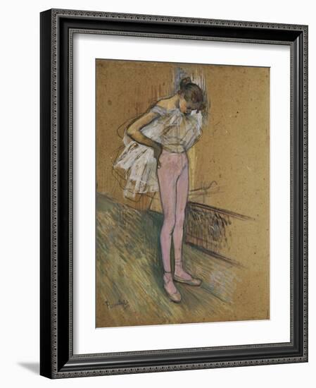 A Dancer Adjusting Her Leotard, 1890-Henri de Toulouse-Lautrec-Framed Giclee Print