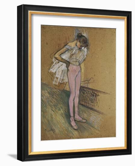 A Dancer Adjusting Her Leotard, 1890-Henri de Toulouse-Lautrec-Framed Giclee Print