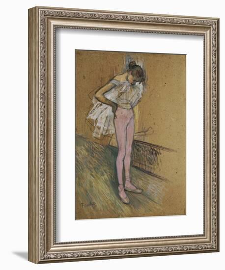 A Dancer Adjusting Her Leotard, 1890-Henri de Toulouse-Lautrec-Framed Giclee Print