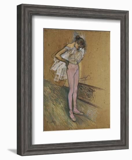 A Dancer Adjusting Her Leotard, 1890-Henri de Toulouse-Lautrec-Framed Giclee Print