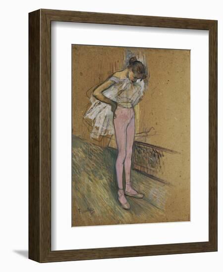 A Dancer Adjusting Her Leotard, 1890-Henri de Toulouse-Lautrec-Framed Giclee Print