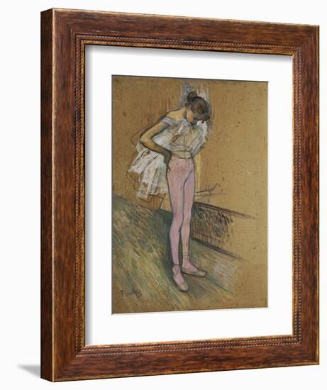 A Dancer Adjusting Her Leotard, 1890-Henri de Toulouse-Lautrec-Framed Giclee Print