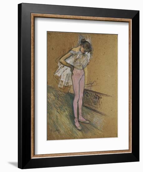 A Dancer Adjusting Her Leotard, 1890-Henri de Toulouse-Lautrec-Framed Giclee Print