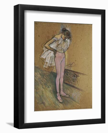 A Dancer Adjusting Her Leotard, 1890-Henri de Toulouse-Lautrec-Framed Giclee Print