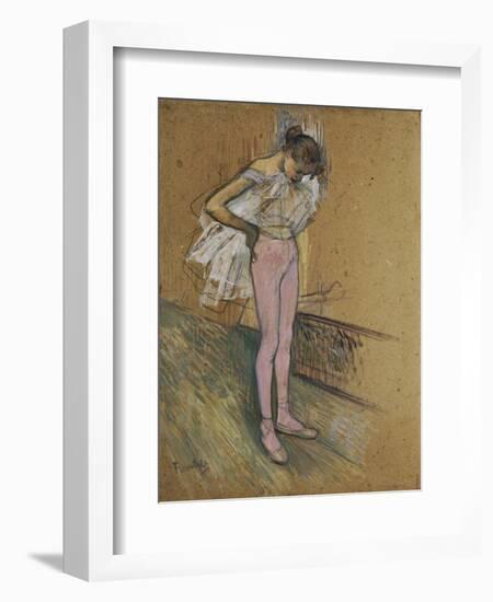 A Dancer Adjusting Her Leotard, 1890-Henri de Toulouse-Lautrec-Framed Giclee Print